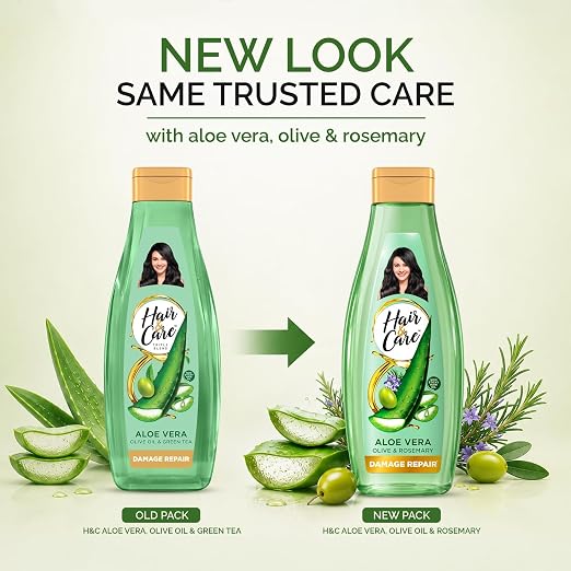 Hair & Care Damage Repair Non-Sticky Hair Oil with Aloe Vera, Olive Oil & Green Tea, 300 ml